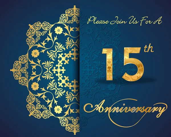 15 έτος επέτειος εορτασμού μοτίβο — Διανυσματικό Αρχείο
