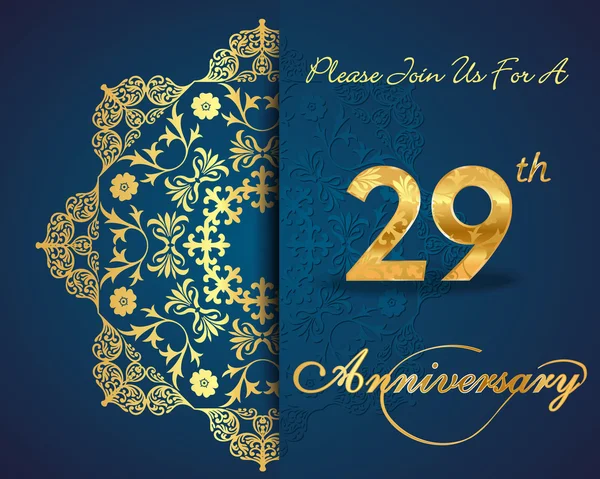 29 años patrón de celebración aniversario — Archivo Imágenes Vectoriales