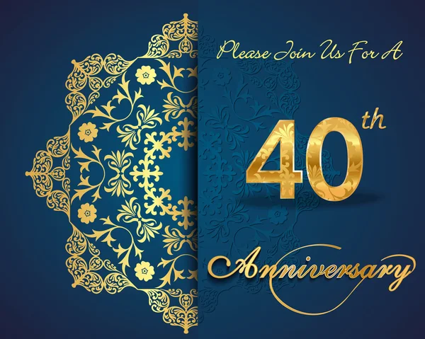 40 años patrón de celebración aniversario — Vector de stock