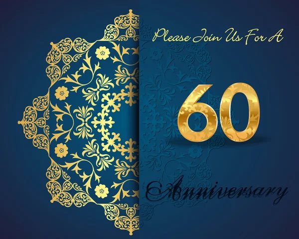 Padrão de celebração de aniversário de 60 anos —  Vetores de Stock