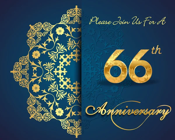 66 anni modello di celebrazione anniversario — Vettoriale Stock