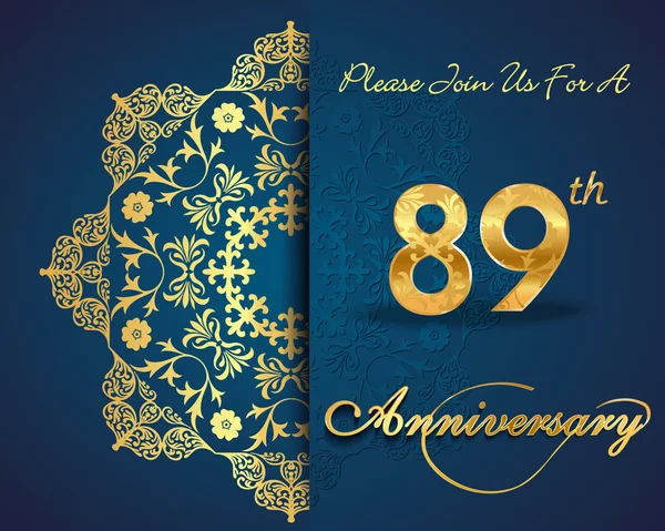 89 años patrón de celebración aniversario — Vector de stock