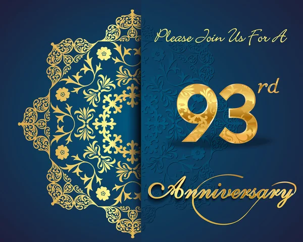 93 años patrón de celebración aniversario — Archivo Imágenes Vectoriales