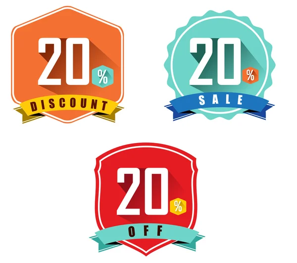 20 percent sale and discount — Stock Vector