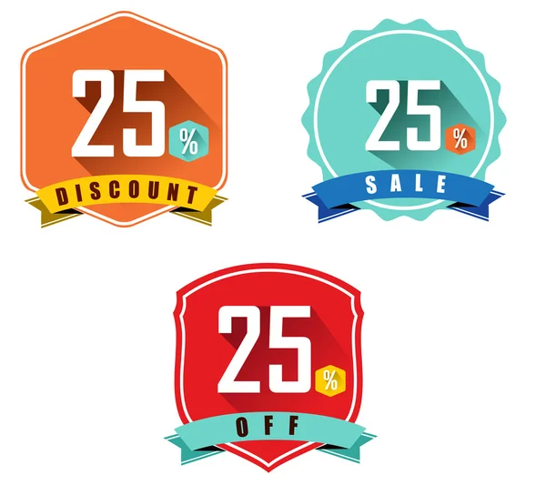 25 percent sale and discount — Stock Vector