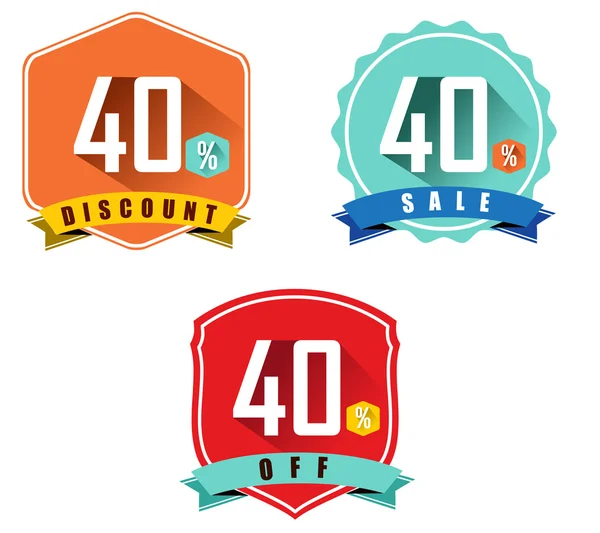 40 percent sale and discount — Stock Vector