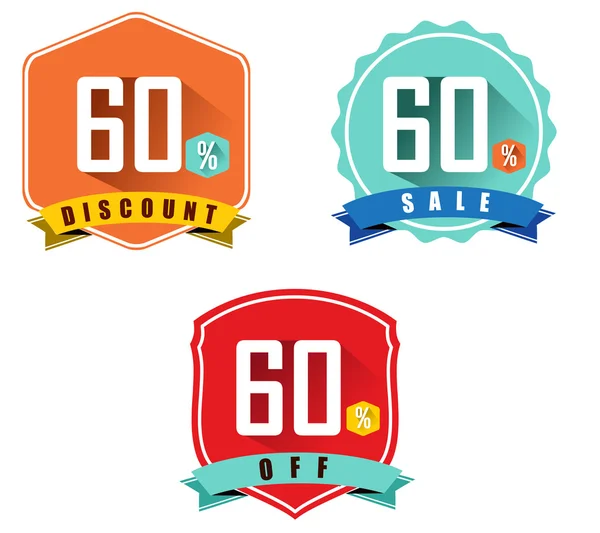 60 percent sale and discount — Stock Vector
