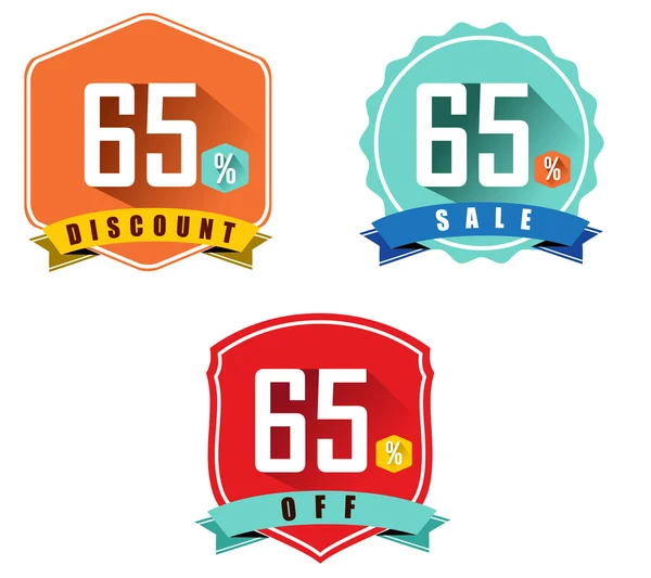 65 percent sale and discount — Stock Vector