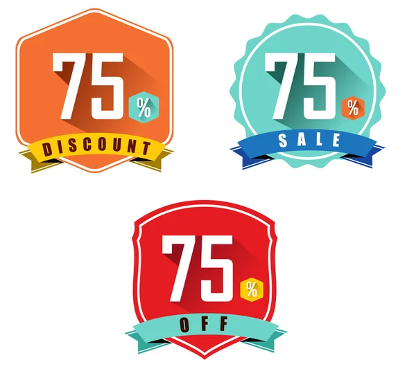 75 percent sale and discount — Stock Vector