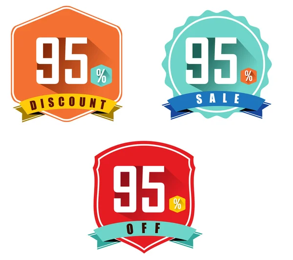 95 percent sale and discount — Stock Vector