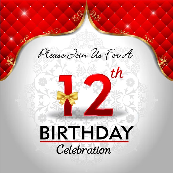 Celebrando 12 años de cumpleaños — Vector de stock