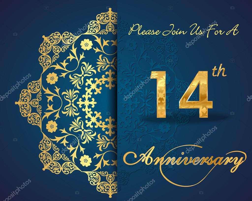 images Fourteenth Happy 14Th Wedding Anniversary Cake https depositphotos com 62444365 stock illustration 14 year anniversary celebration pattern html