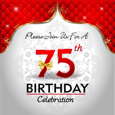 Celebrating 75 years birthday clipart