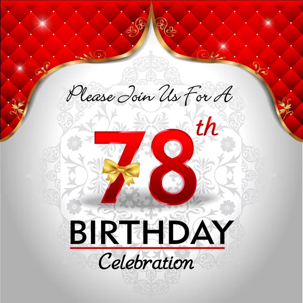 Celebrating 78 years birthday — Stock Vector