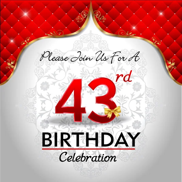 Celebrating 43 years birthday — Stock Vector