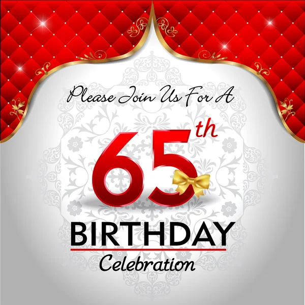 Celebrating 65 years birthday — Stock Vector