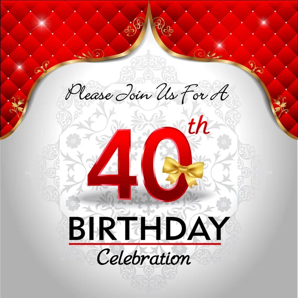 Celebrating 40 years birthday — Stock Vector