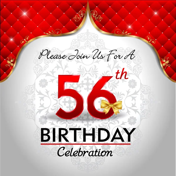 Celebrating 56 years birthday — Stock Vector