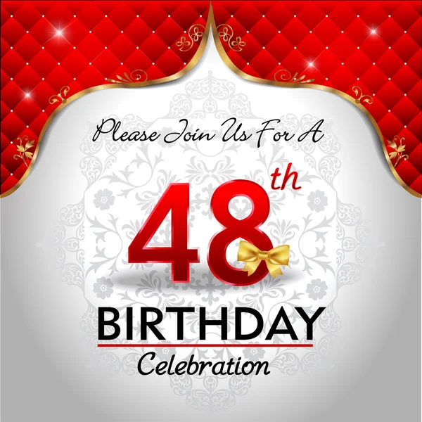 庆祝 48 岁生日 — 图库矢量图片