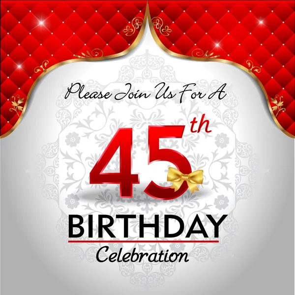Celebrating 45 years birthday — Stock Vector