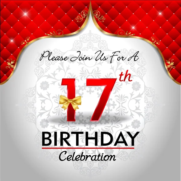 Celebrating 17 years birthday — Stock Vector