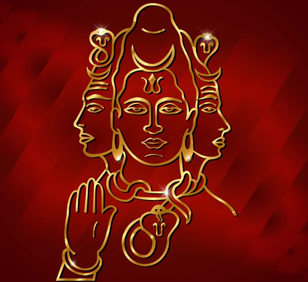 Illustration of Hindu deity lord Shiva — Stock Vector