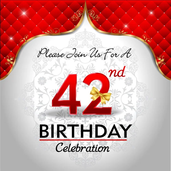 Celebrating 42 years birthday — Stock Vector
