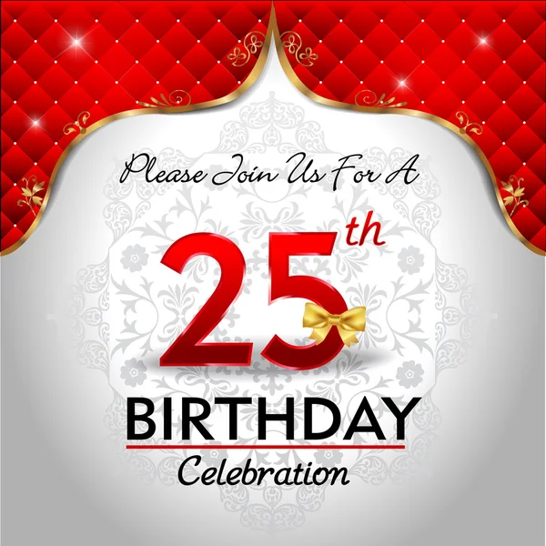 Celebrating 25 years birthday — Stock Vector