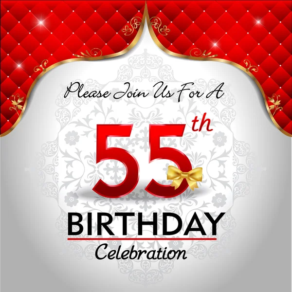 Celebrando 55 años de cumpleaños — Vector de stock
