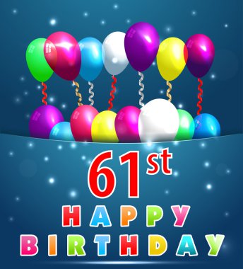 61 yıl doğum günü kartı