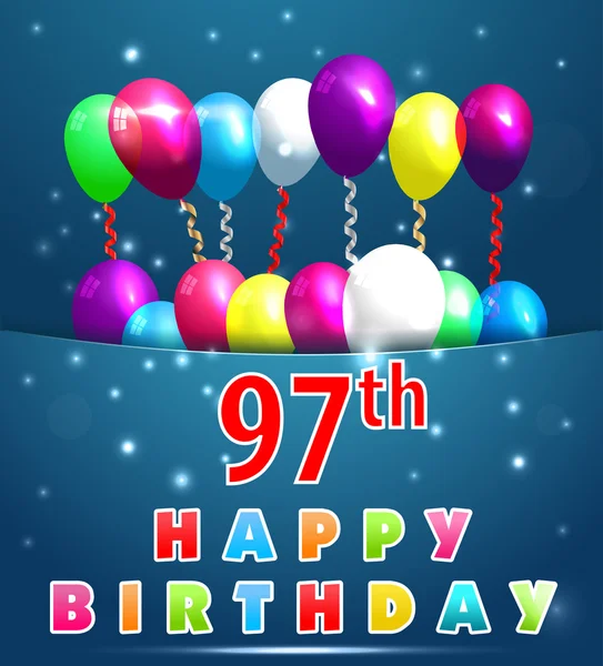 97 έτος κάρτα γενεθλίων — Διανυσματικό Αρχείο