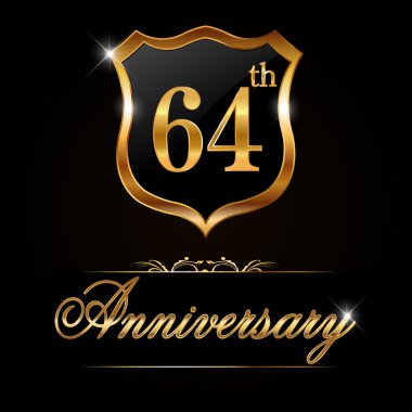 64 yıl yıldönümü altın etiket