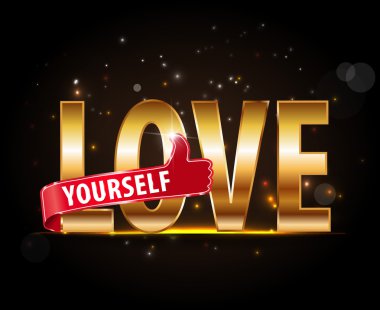 Love kendinizi altın tipografi