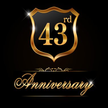 43 yıl yıldönümü altın etiket