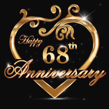 68 yıl yıldönümü altın kalp