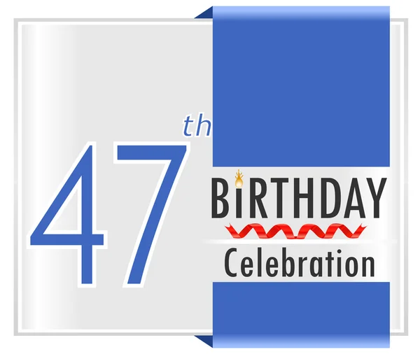 Carte de célébration de 47 ans — Image vectorielle