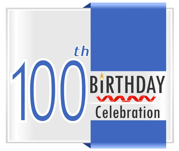 Tarjeta de celebración de cumpleaños de 100 años — Vector de stock