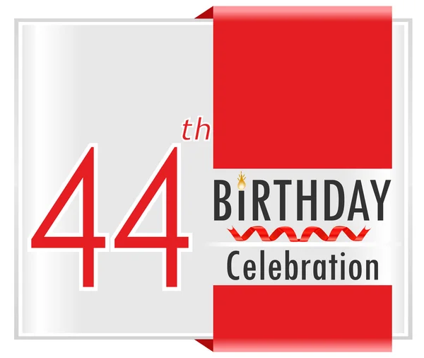 44 años tarjeta de celebración de cumpleaños — Vector de stock