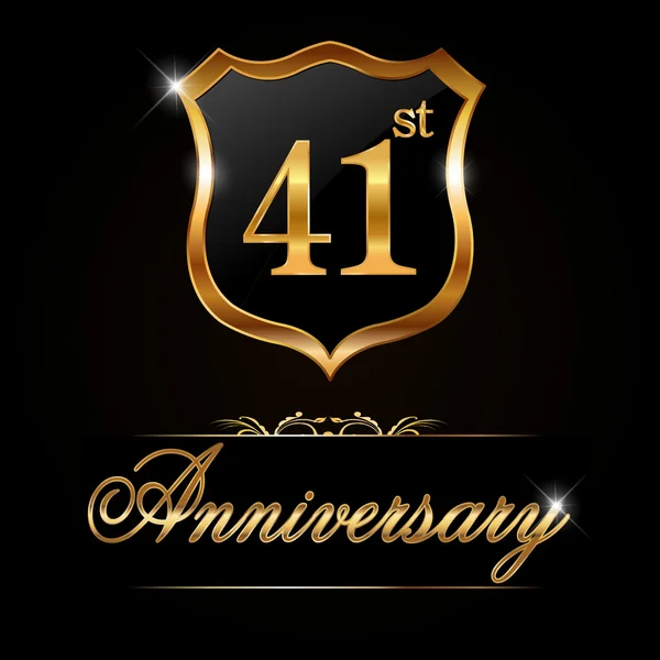 41 année label d'or anniversaire — Image vectorielle