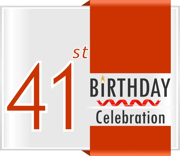 Carte de célébration 41 ans — Image vectorielle