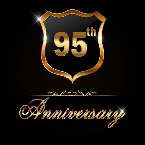 95 år årsdagen golden label — Stock vektor