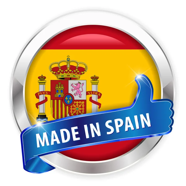 Made in Spain silver badge — Stock Vector