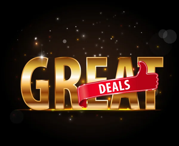 Great deal icon with thumbs up — Stock Vector