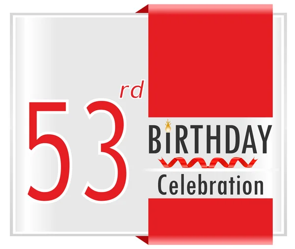 53 años tarjeta de celebración de cumpleaños — Vector de stock