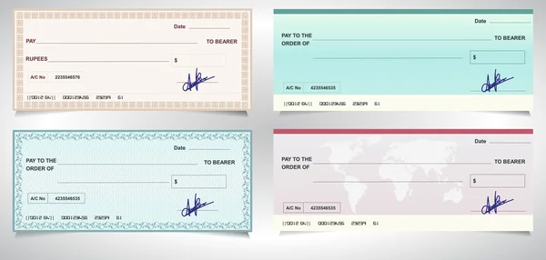 BANK CHECK, bank cheque — Stock Vector