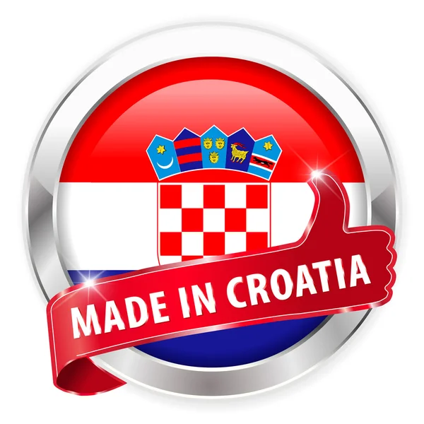 Зроблено в Хорватії Срібний знак — стоковий вектор