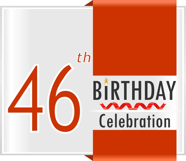 46 jaar viering verjaardagskaart — Stockvector