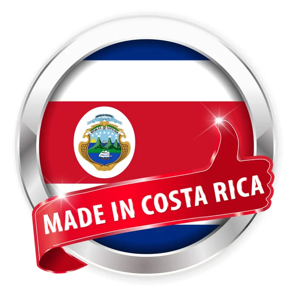 Dibuat di Costa Rica lencana perak - Stok Vektor