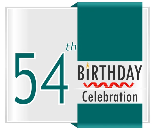 54 roku urodziny celebracja karta — Wektor stockowy