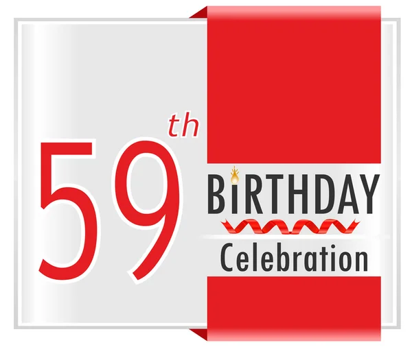 59 ετών κάρτα εορτασμό γενεθλίων — Διανυσματικό Αρχείο